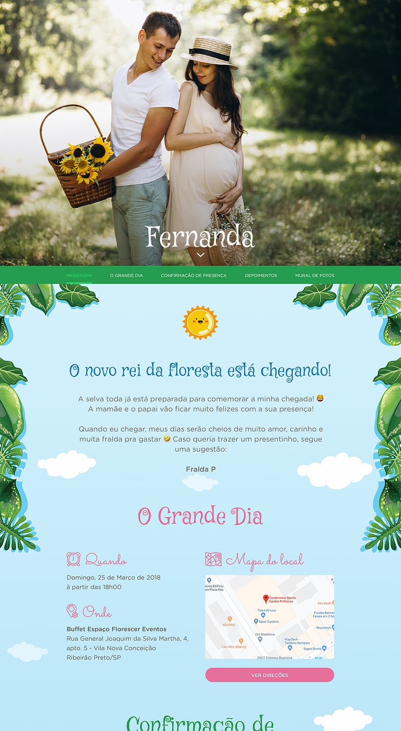 Convite Online Chá de fraldas - Safari | FestaLab