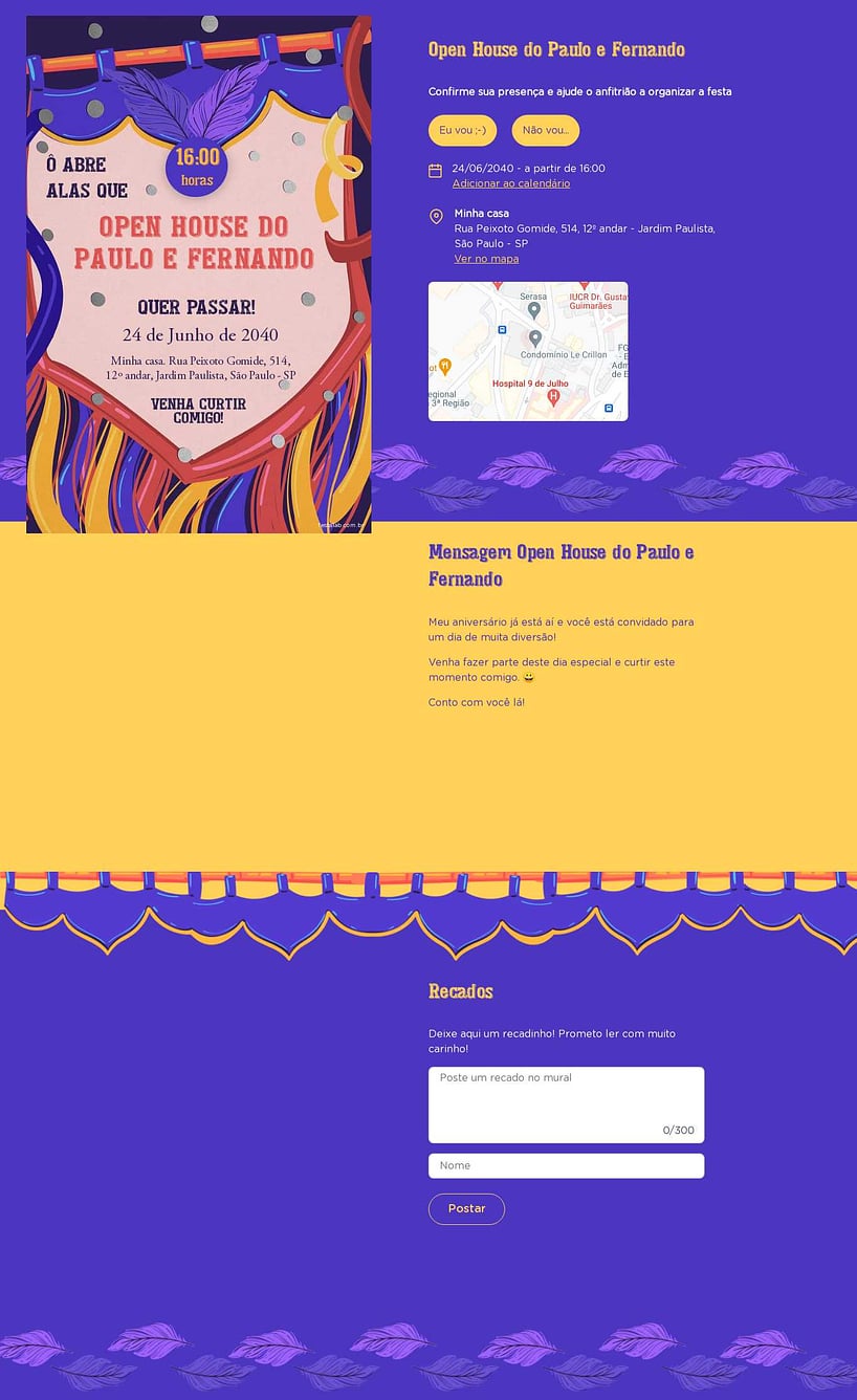 Convite Online Ocasiões especiais - Abre alas carnaval | FestaLab