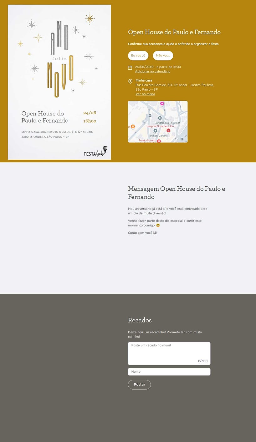 Convite Online Ocasiões especiais - Ano novo minimalista | FestaLab