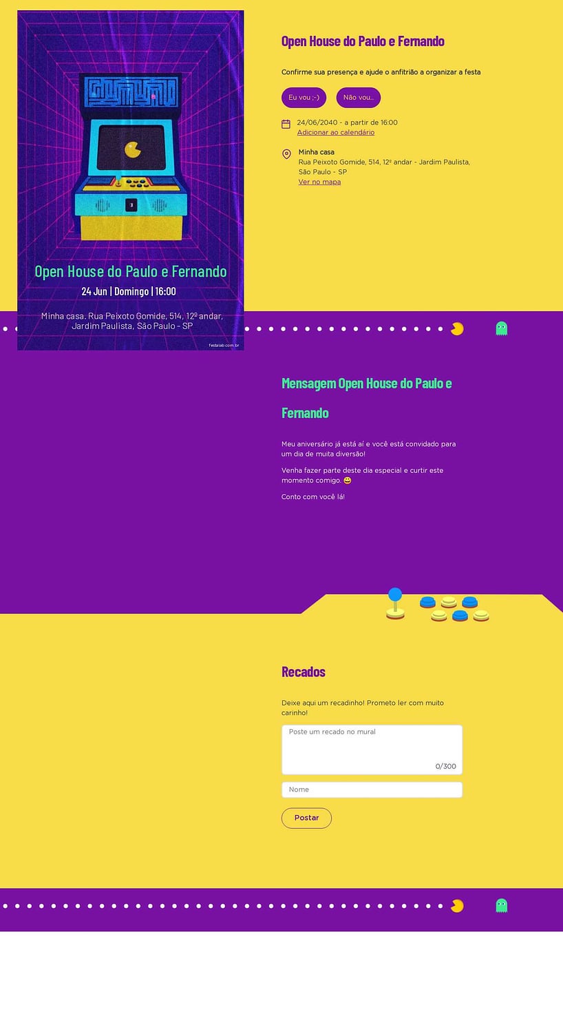 Convite Online Ocasiões especiais - Anos 80 | FestaLab