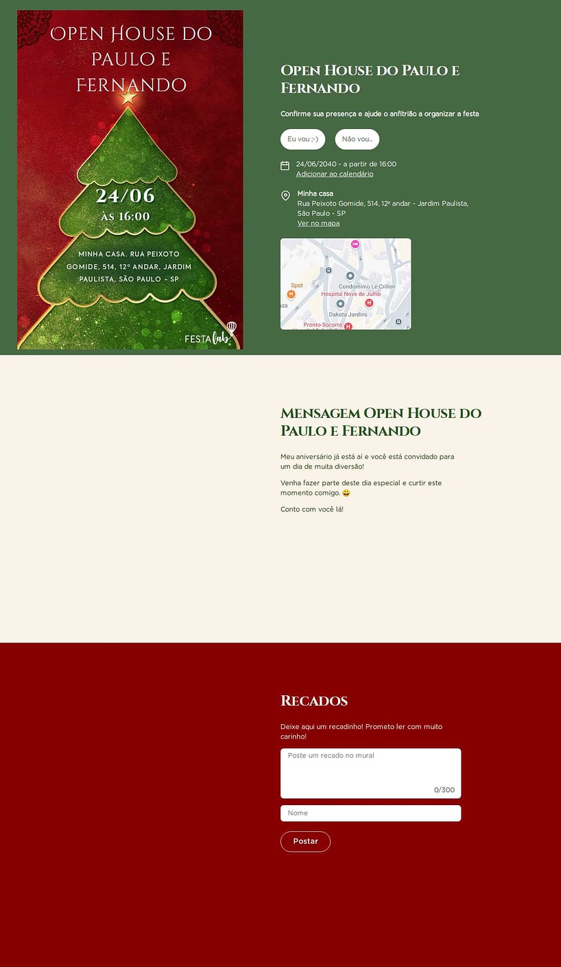 Convite Online Ocasiões especiais - Árvore de Natal | FestaLab