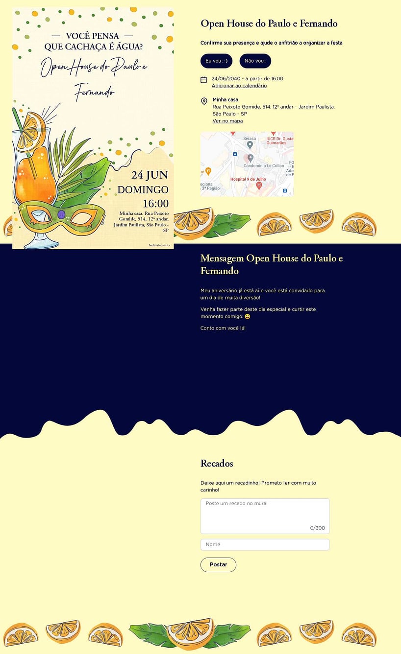 Convite Online Ocasiões especiais - Carnaval de Água | FestaLab