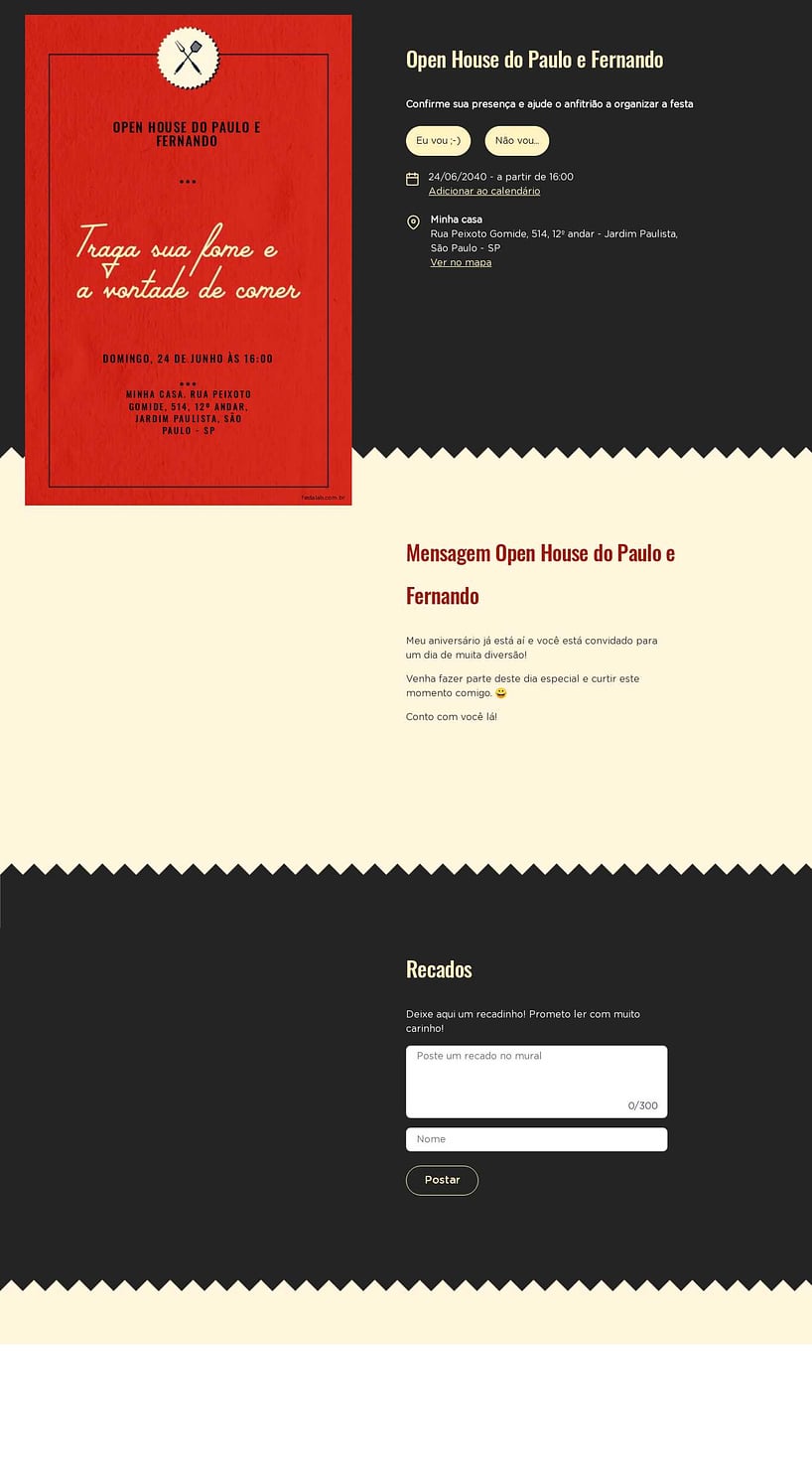 Convite Online Ocasiões especiais - Churrasco Vermelho | FestaLab
