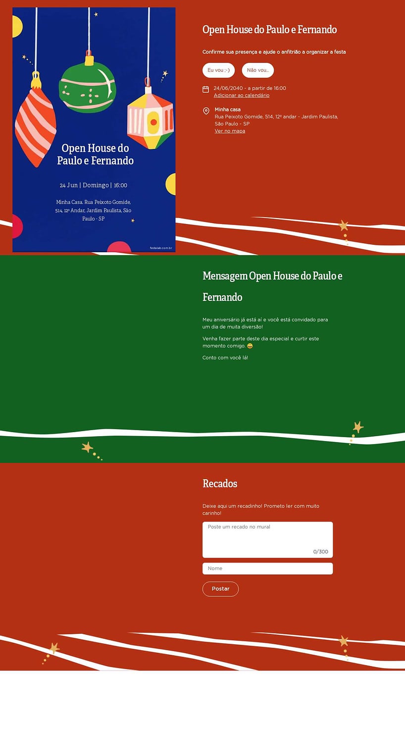 Convite Online Ocasiões especiais - Natal Moderno | FestaLab
