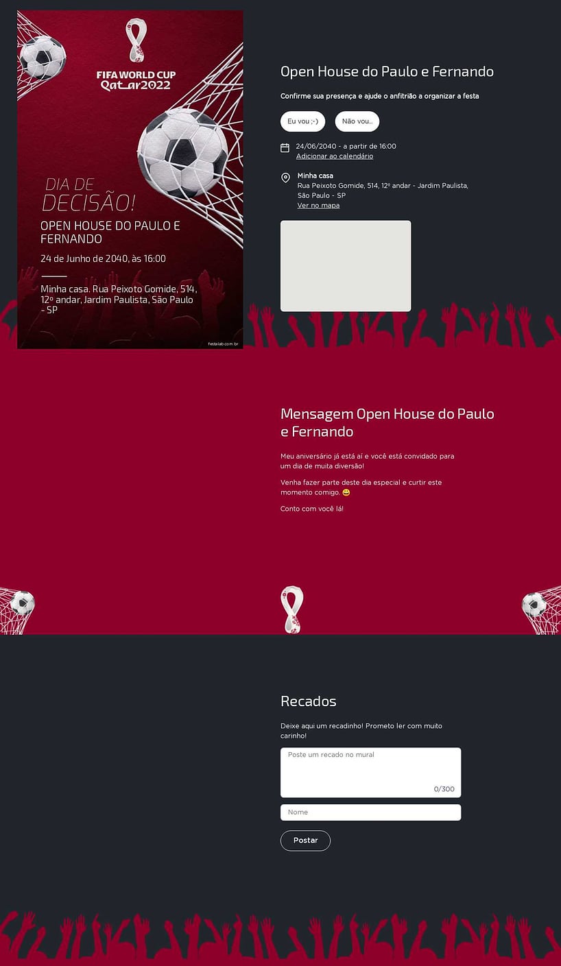 Convite Online Ocasiões especiais - Dia de Descisão | FestaLab