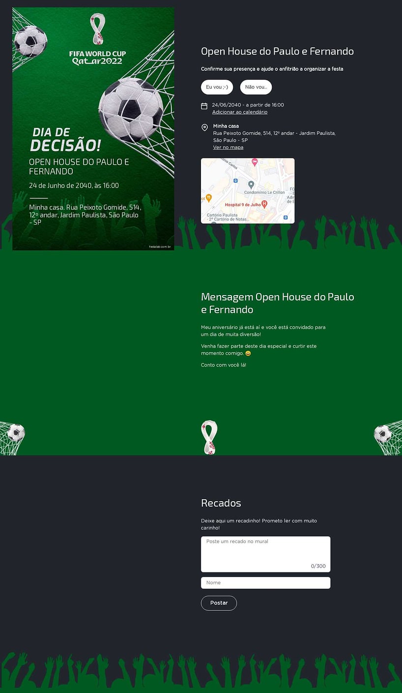 Convite Online Ocasiões especiais - Dia de Descisão verde | FestaLab