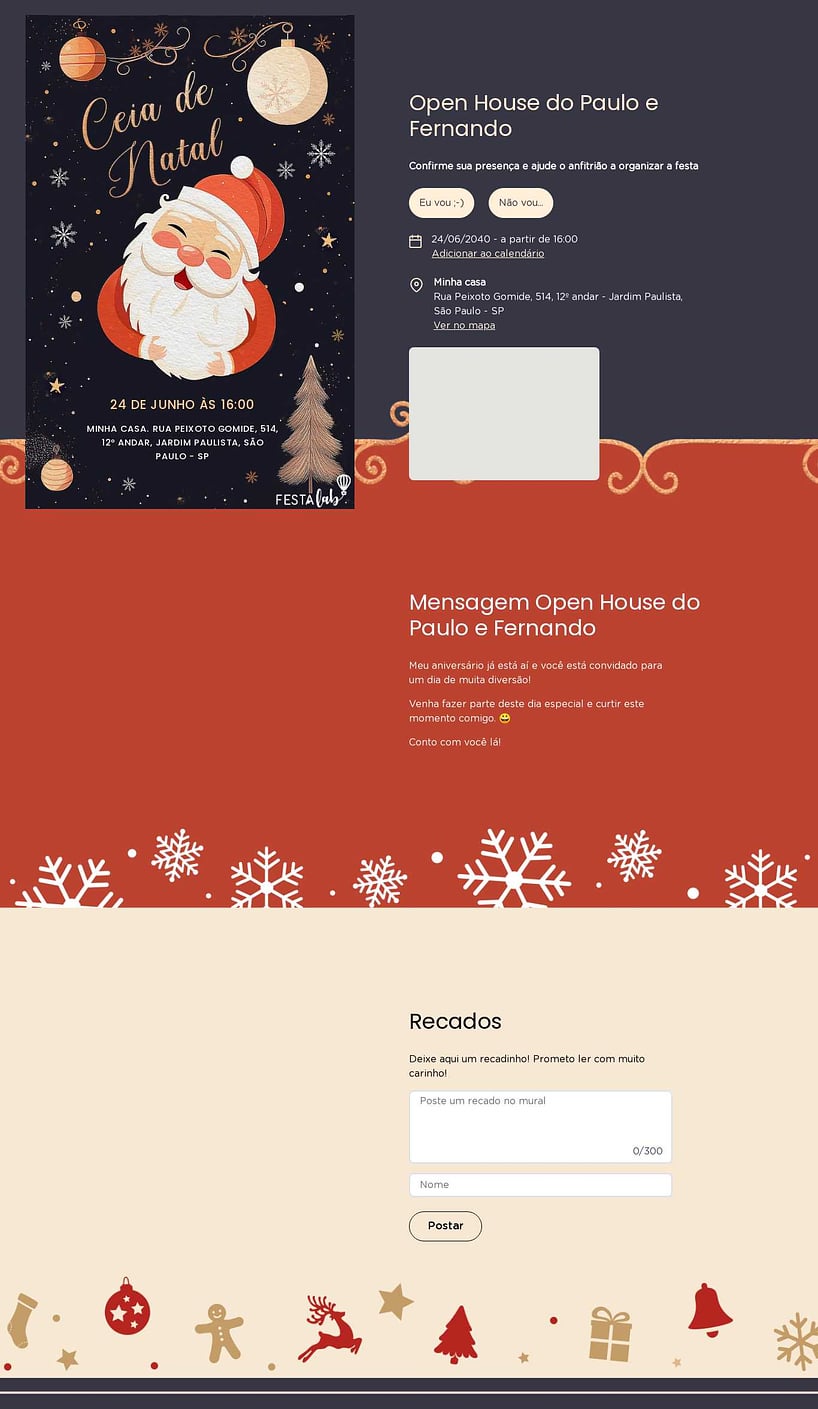 Convite Online Ocasiões especiais - Encanto do Natal | FestaLab