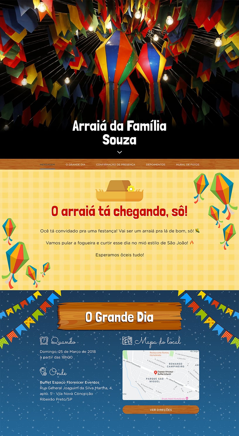 Convite Online Ocasiões especiais - Festa Junina | FestaLab