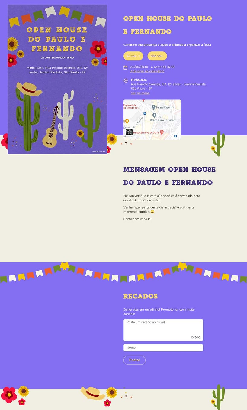 Convite Online Ocasiões especiais - Festa Junina Nordeste | FestaLab