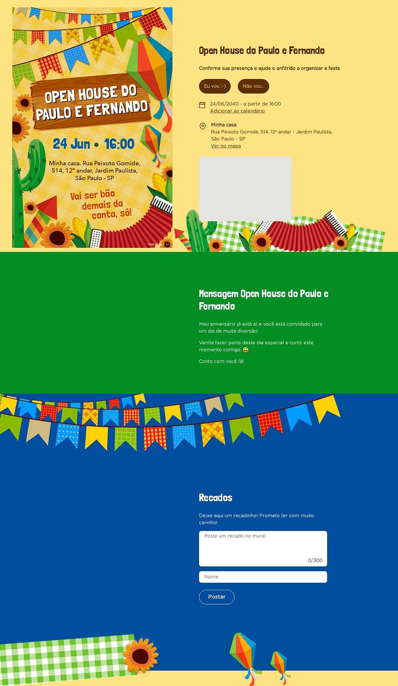 Convite Online Ocasiões especiais - Festa Junina | FestaLab