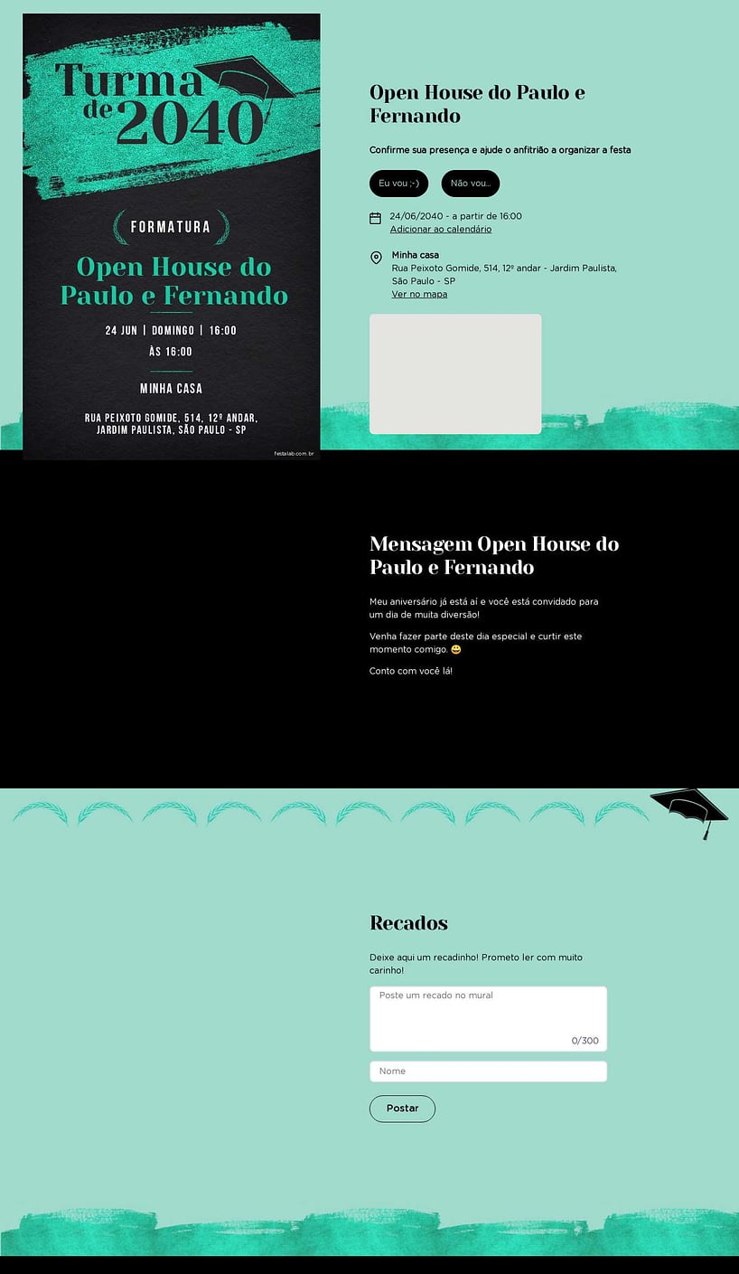 Convite Online Ocasiões especiais - Glitter de Formatura Verde | FestaLab