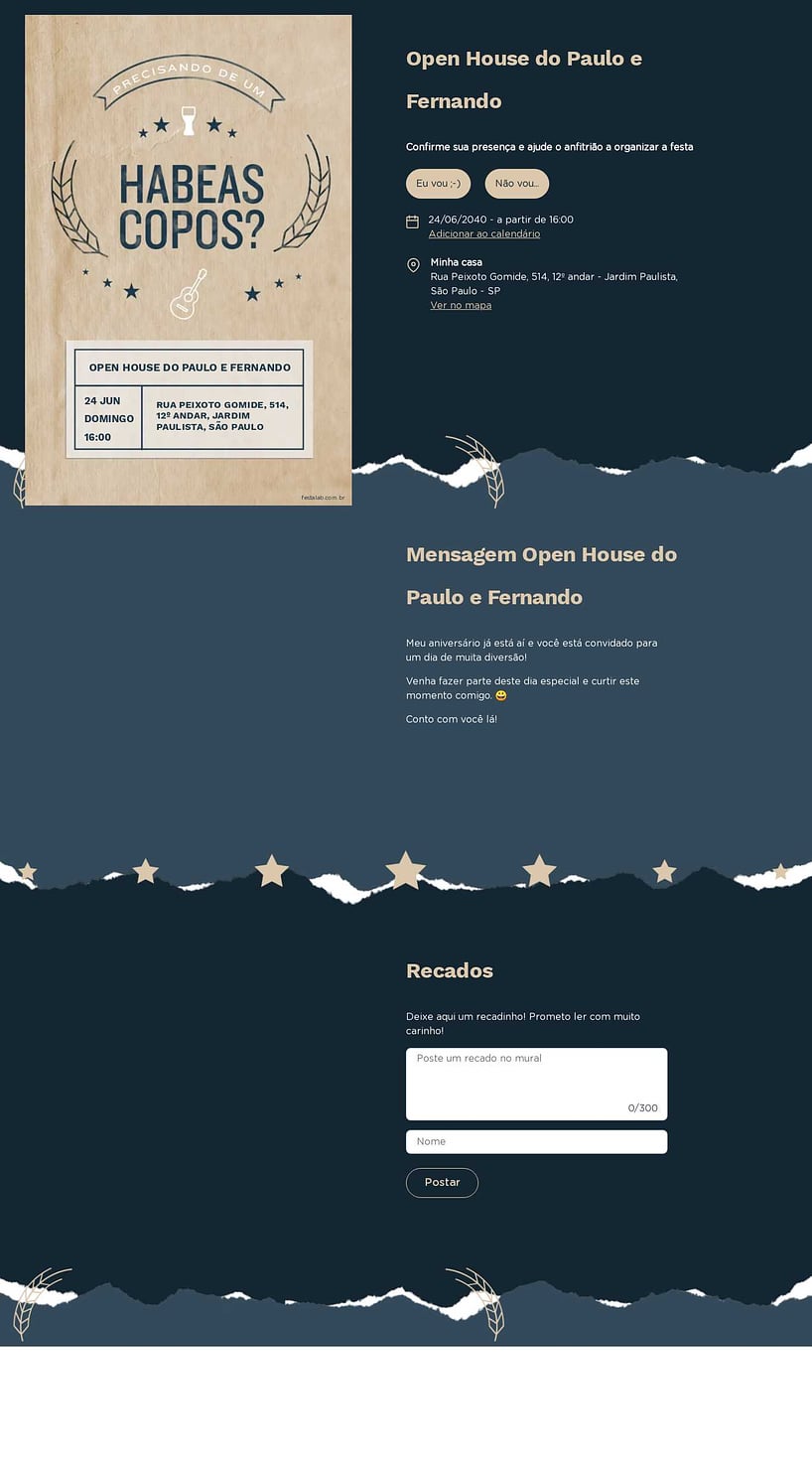 Convite Online Ocasiões especiais - Habeas Copos? | FestaLab