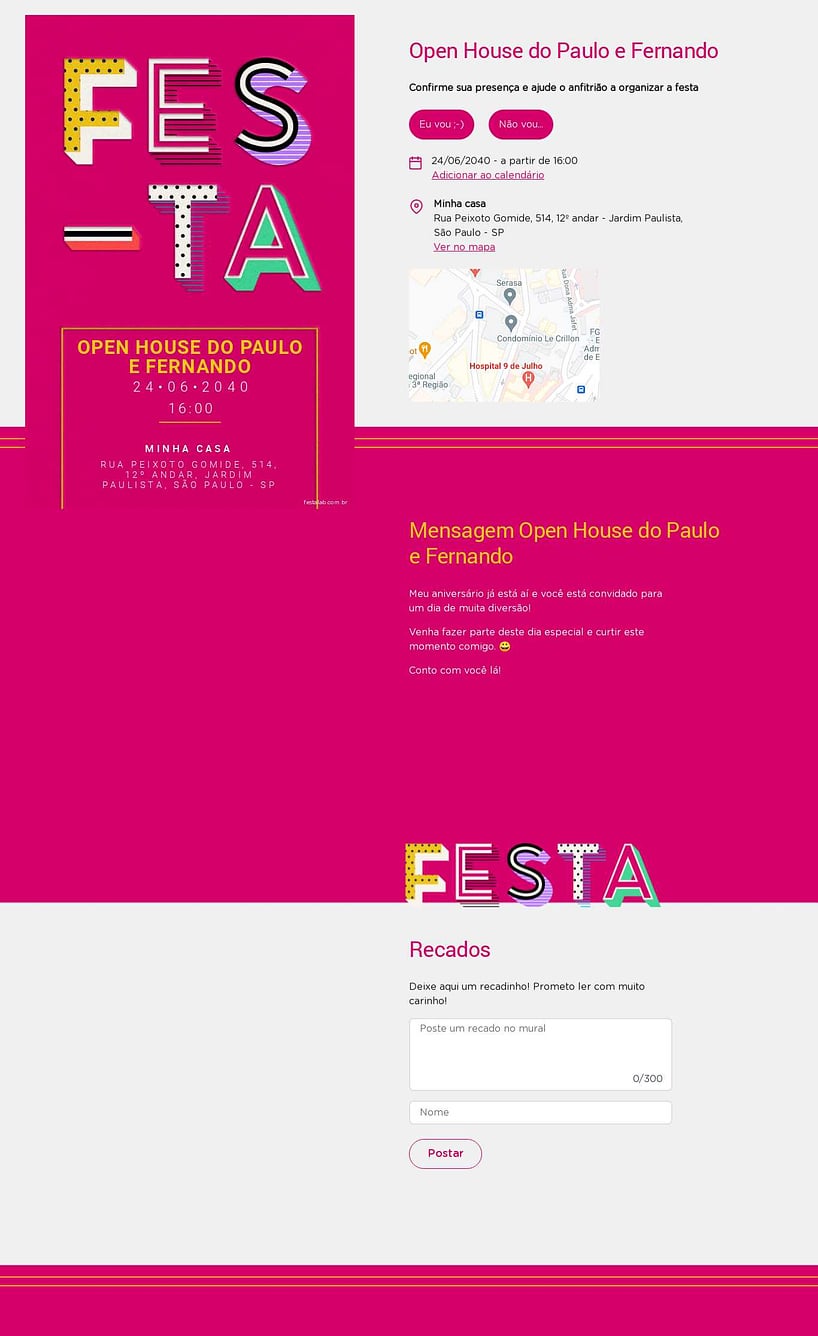 Convite Online Ocasiões especiais - Letras Festivas | FestaLab