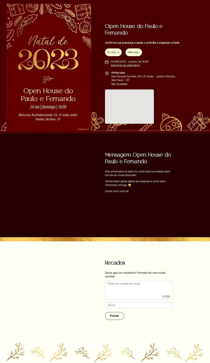 Convite Online Ocasiões especiais - Natal de 2023 | FestaLab