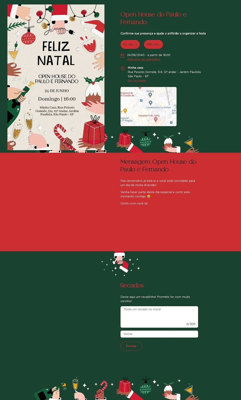 Convite Online Ocasiões especiais - Natal em família | FestaLab