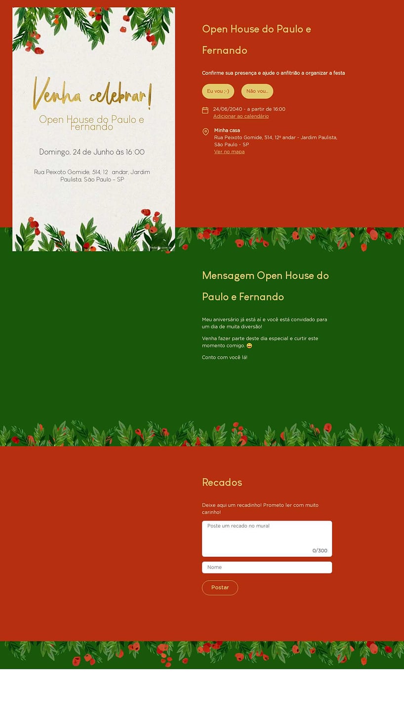 Convite Online Ocasiões especiais - Natal Visco | FestaLab