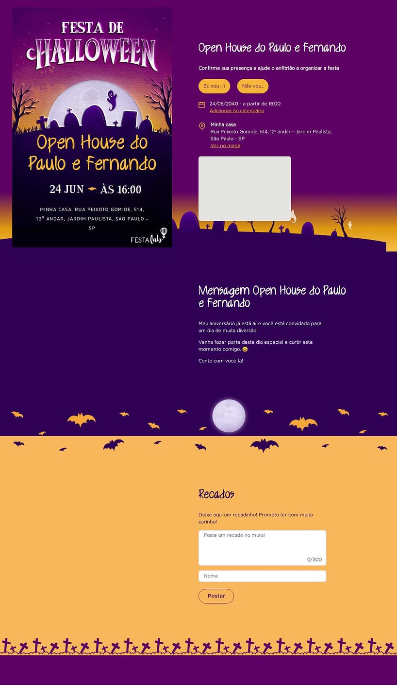 Convite Online Ocasiões especiais - Noite dos Mortos | FestaLab