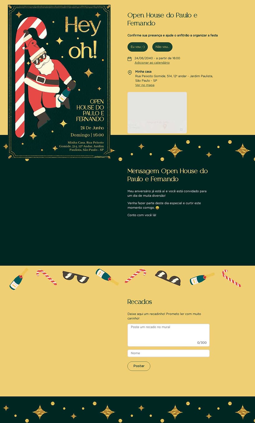 Convite Online Ocasiões especiais - Papai noel alegre | FestaLab