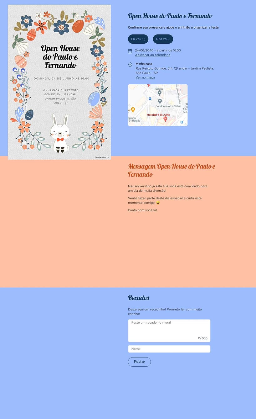Convite Online Ocasiões especiais - Páscoa Delicado | FestaLab