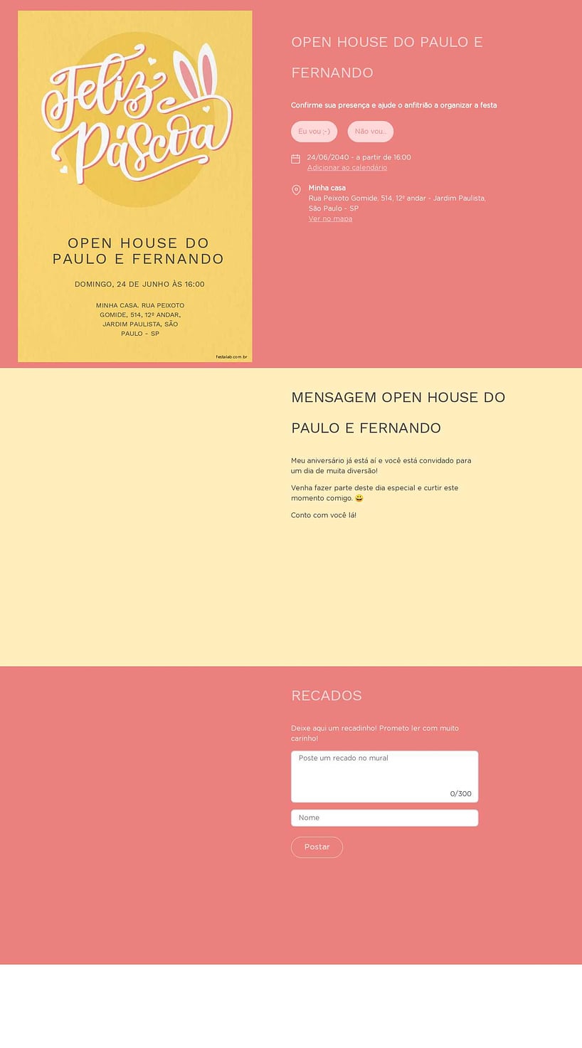 Convite Online Ocasiões especiais - Páscoa Lettering | FestaLab