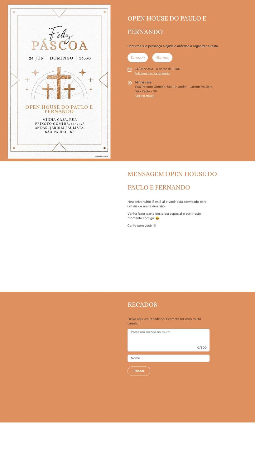 Convite Online Ocasiões especiais - Páscoa Religioso Branco | FestaLab